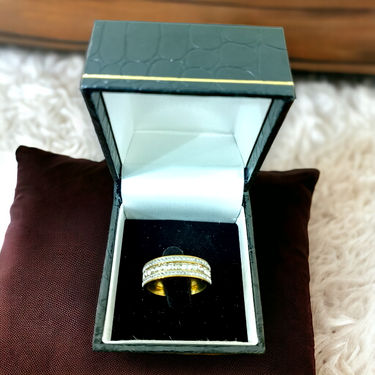 Captivating 14K Gold-Plated Steel Ring
